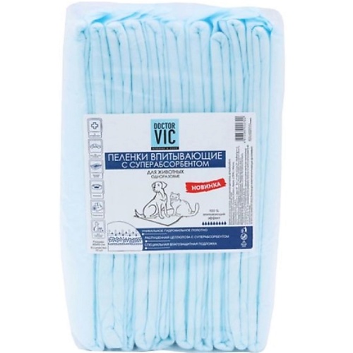 

DOCTOR VIC Пеленки(подстилки) впитывающие для животных 60х90 см, Пеленки(подстилки) впитывающие для животных 60х90 см