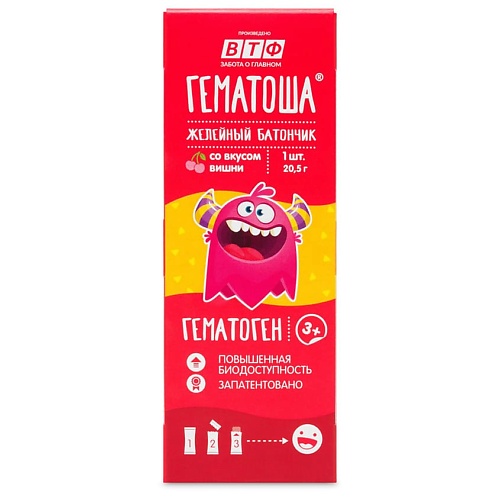 

ГЕМАТОША Желейный батончик со вкусом вишни, Желейный батончик со вкусом вишни