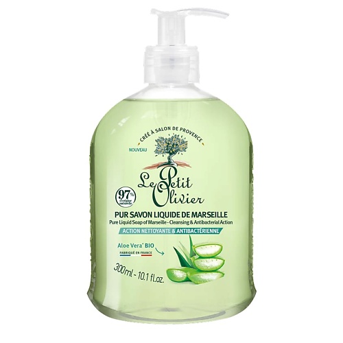 

LE PETIT OLIVIER Мыло жидкое марсельское с Алое Вера Action Nettoyante & Antibacterienne 300, Мыло жидкое марсельское с Алое Вера Action Nettoyante & Antibacterienne