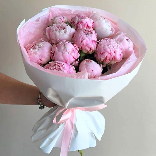 

DIVAFLORA СЕТЬ МАГАЗИНОВ СТИЛЬНЫХ БУКЕТОВ Пионы букет 11 шт «Сара Бернар», Пионы букет 11 шт «Сара Бернар»