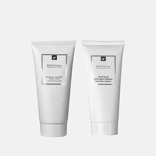 BIOTHAL Набор для лица Отшелушивание и восстановление кожи Скраб для лица Маска розмарин Лаванда 1095₽
