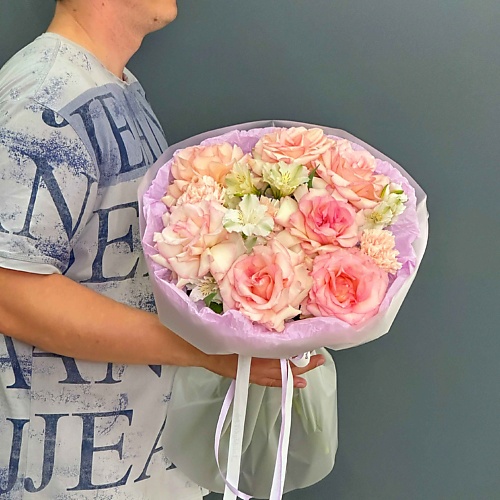 

ЛАЙФБУКЕТ Букет из ажурных роз и альстромерий "Элегия любви", Букет из ажурных роз и альстромерий "Элегия любви"