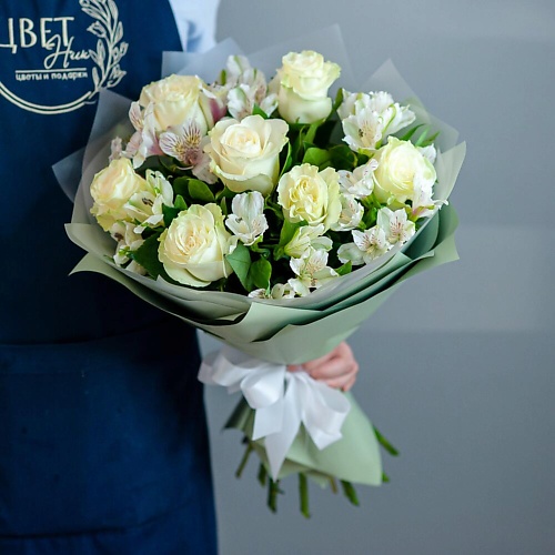 

ЦВЕТНИК ЦВЕТЫ И ПОДАРКИ Сборный букет с розой и альстромерией, Сборный букет с розой и альстромерией