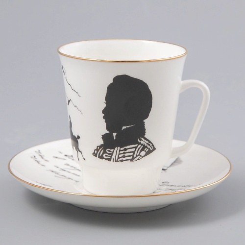 

ИМПЕРАТОРСКИЙ ФАРФОРОВЫЙ ЗАВОД Чашка с блюдцем кофейная "Русские писатели. Лермонтов", Чашка с блюдцем кофейная "Русские писатели. Лермонтов"