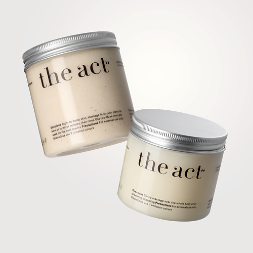 

THE ACT Скраб антицеллюлитный и твердое масло для тела, Скраб антицеллюлитный и твердое масло для тела