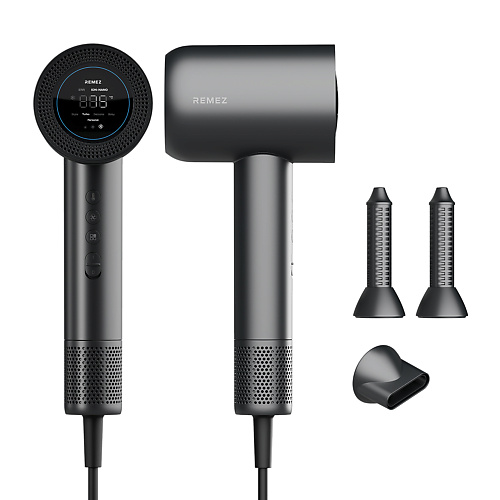 

REMEZ Фен-стайлер с персональной настройкой температуры и магнитными насадками MODEL S RMB-707, Фен-стайлер с персональной настройкой температуры и магнитными насадками MODEL S RMB-707