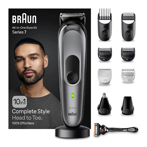  BRAUN Универсальный триммер Series 7 MGK7420 10 в 1 + Бритва Gillette