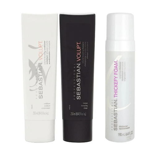

SEBASTIAN PROFESSIONAL Набор Volupt Bundle Thickefy Foam: шампунь + кондиционер + пена для объема, Набор Volupt Bundle Thickefy Foam: шампунь + кондиционер + пена для объема