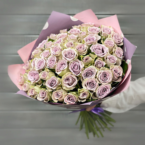 

БУКЕТ МАРКЕТ ДАРИТЕ С УДОВОЛЬСТВИЕМ Букет из 51 сиреневой розы в упаковке Кения 40 см., Букет из 51 сиреневой розы в упаковке Кения 40 см.