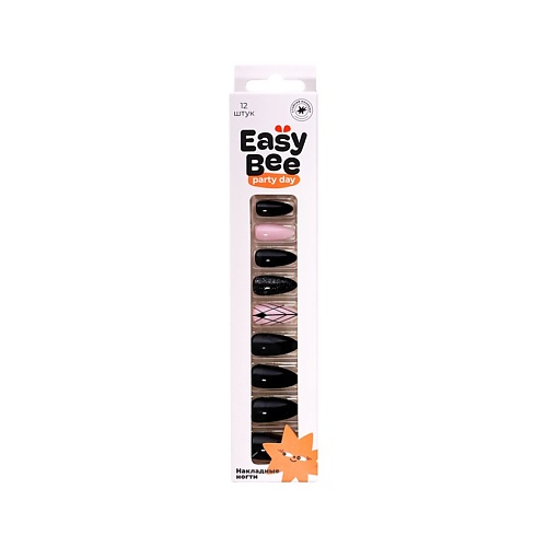 

EASYBEE Набор накладных ногтей с клеевыми стикерами NAIL DAY Black Noir, Набор накладных ногтей с клеевыми стикерами NAIL DAY Black Noir