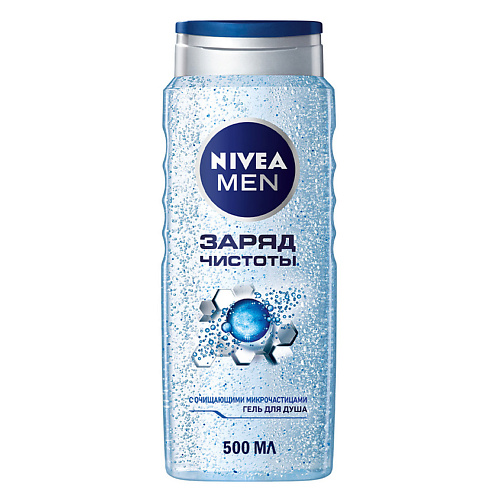 

NIVEA Гель для душа мужской "Заряд чистоты" 2 в 1 для тела и волос Men 500, Гель для душа мужской "Заряд чистоты" 2 в 1 для тела и волос Men