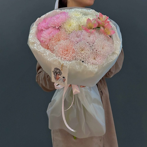 ЛАЙФБУКЕТ Букет из хризантем и альстромерий 