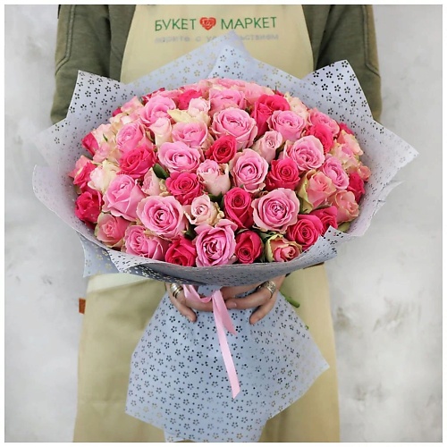 

БУКЕТ МАРКЕТ ДАРИТЕ С УДОВОЛЬСТВИЕМ 75 разноцветных роз Кения 40 см, 75 разноцветных роз Кения 40 см