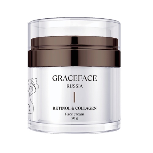 

GRACE FACE Антивозрастной крем для лица с ретинолом, коллагеном и эктоином, от морщин 50, Антивозрастной крем для лица с ретинолом, коллагеном и эктоином, от морщин
