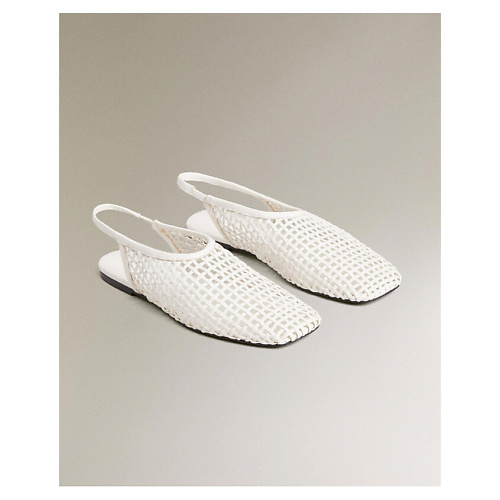 

ZARA HOME Плетеные кожаные балетки на ремешках-босоножках, Плетеные кожаные балетки на ремешках-босоножках