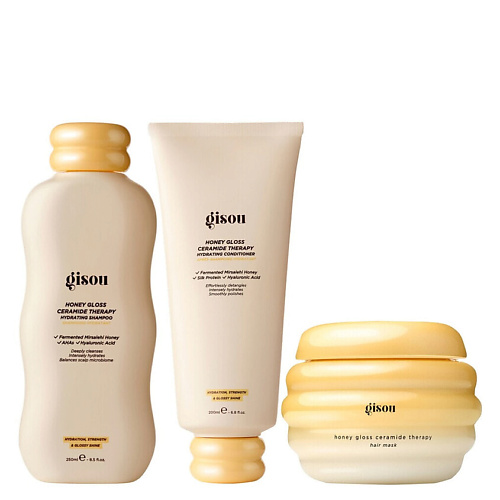 

GISOU Набор для волос Honey Gloss Ceramide Шампунь+Кондийионер+ маска, Набор для волос Honey Gloss Ceramide Шампунь+Кондийионер+ маска