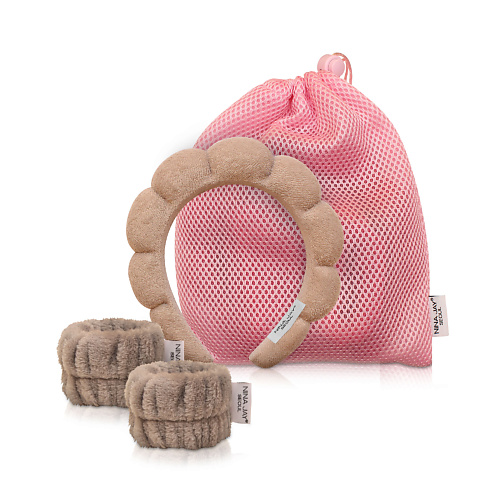 

NINA JAY Ободок+напульсники коричневого цвета, Ободок+напульсники коричневого цвета