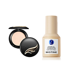 Набор: пудра WINGS EXTRA COVER POWDER SPF25 PA++ и тональный крем