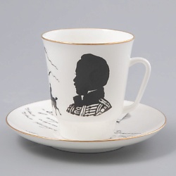 Чашка с блюдцем кофейная "Русские писатели. Лермонтов"