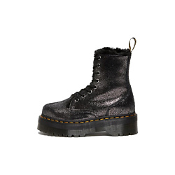Кроссовки Dr.Martens Jadon Faux Fur Lined Metallic Leather Platform Boots Black Womens