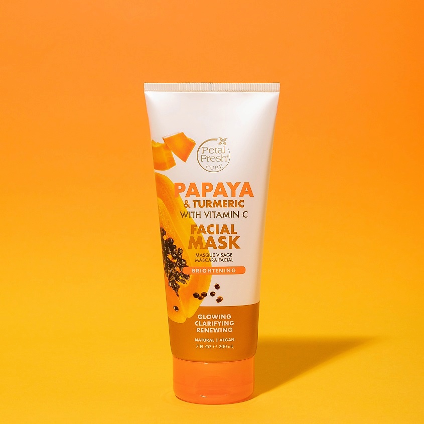 PETAL FRESH Маска для лица придающая сияние коже с экстрактом папайи и куркумы – фото 2