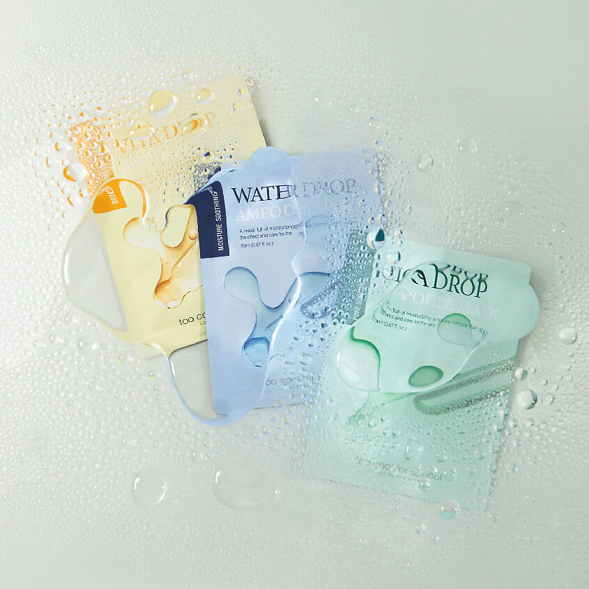 TOO COOL FOR SCHOOL Маска для лица успокаивающая для раздраженной и жирной кожи Cica Drop Ampoule Mask – фото 5