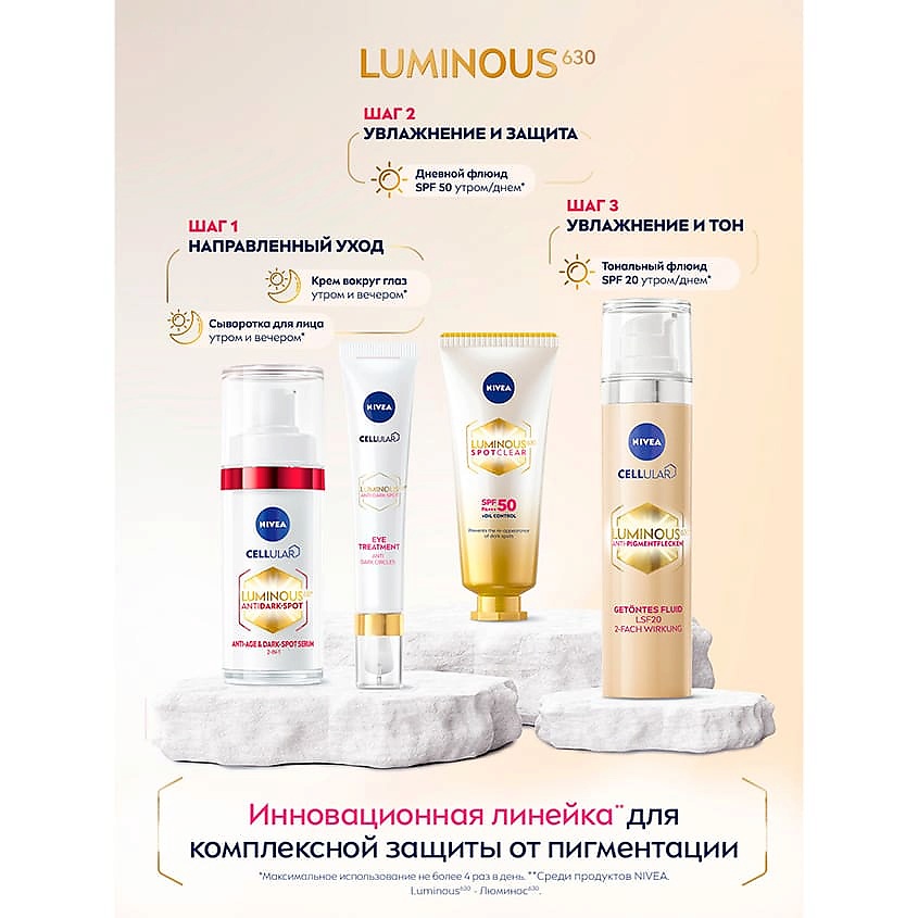 NIVEA Антивозрастная сыворотка против пигментации Luminous630 – фото 6