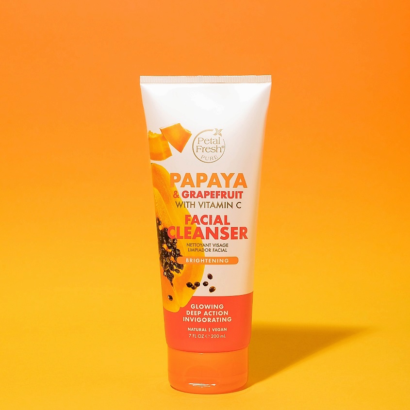 PETAL FRESH Гель для умывания придающий сияние коже лица с экстрактом папайи и грейпфрута – фото 2