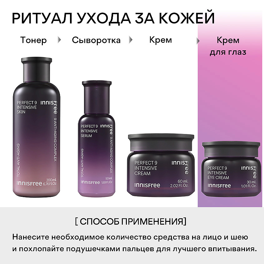 INNISFREE Интенсивный омолаживающий крем для кожи вокруг глаз Perfect 9 Intensive – фото 7