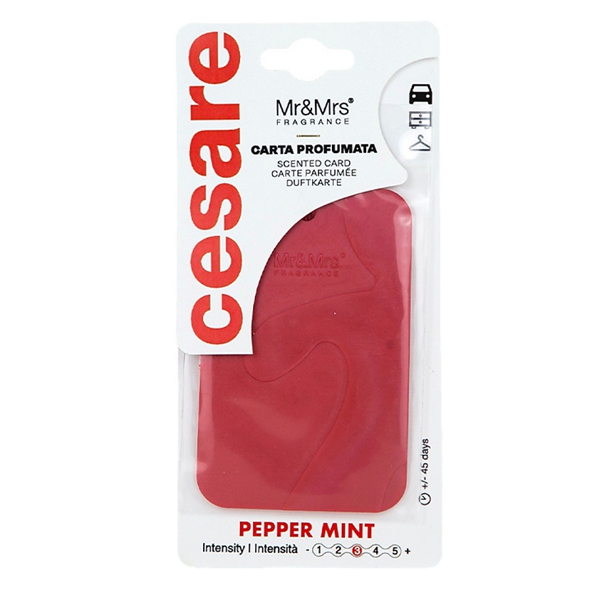 Изображение товара MR & MRS FRAGRANCE Аромакарточка для автомобиля CESARE CARD PEPPERMINT, цвет: Красный, 1 шт