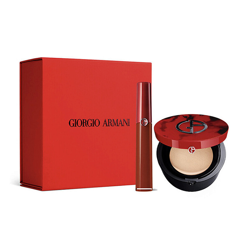 Изображение товара Подарочный набор Giorgio Armani Makeup Set жидкая помада и Cushion №3 стильный подарок