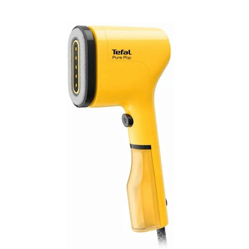 Изображение товара TEFAL Ручной вертикальный отпариватель Pure Pop, с двухсторонней насадкой для деликатных тканей и быстрым нагревом, 1300 Вт, желтый