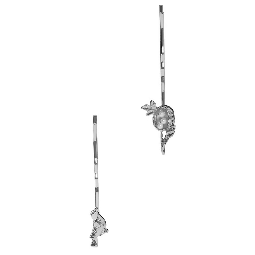 Изображение товара NOTHING BUT LOVE Заколки невидимки Птица за птицей, Серебряный