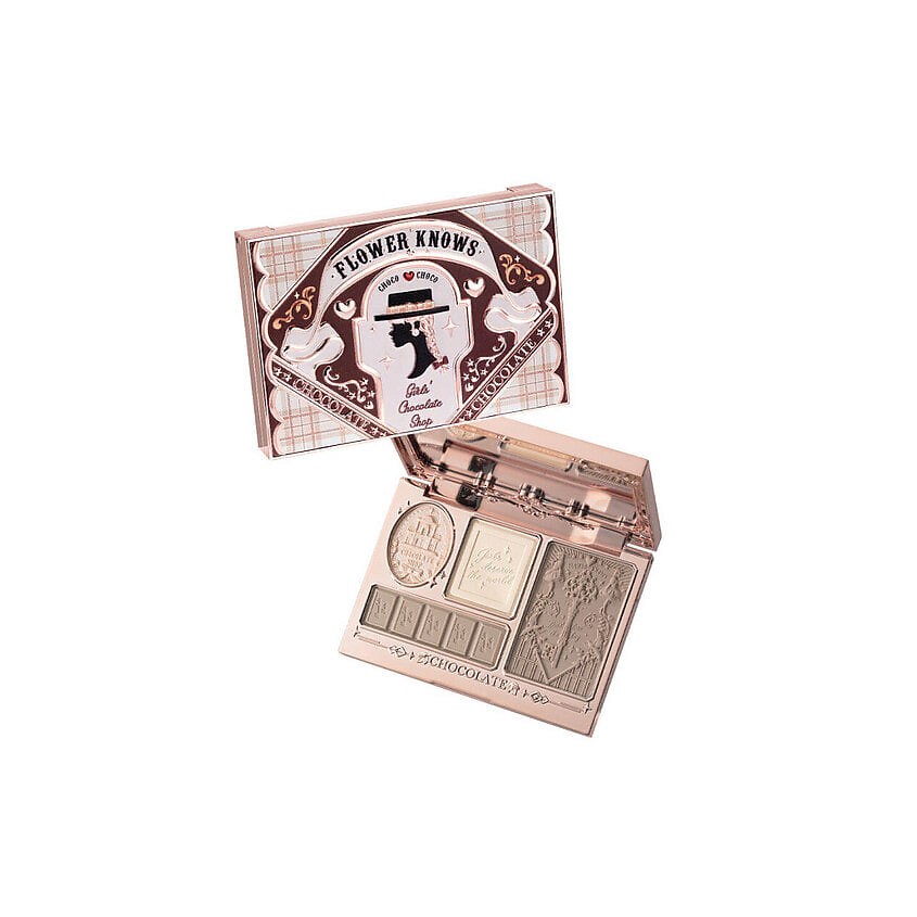 Изображение товара FLOWER KNOWS Палетка для контуринга Chocolate Wonder-Shop Highlighter & Contour, 16 г