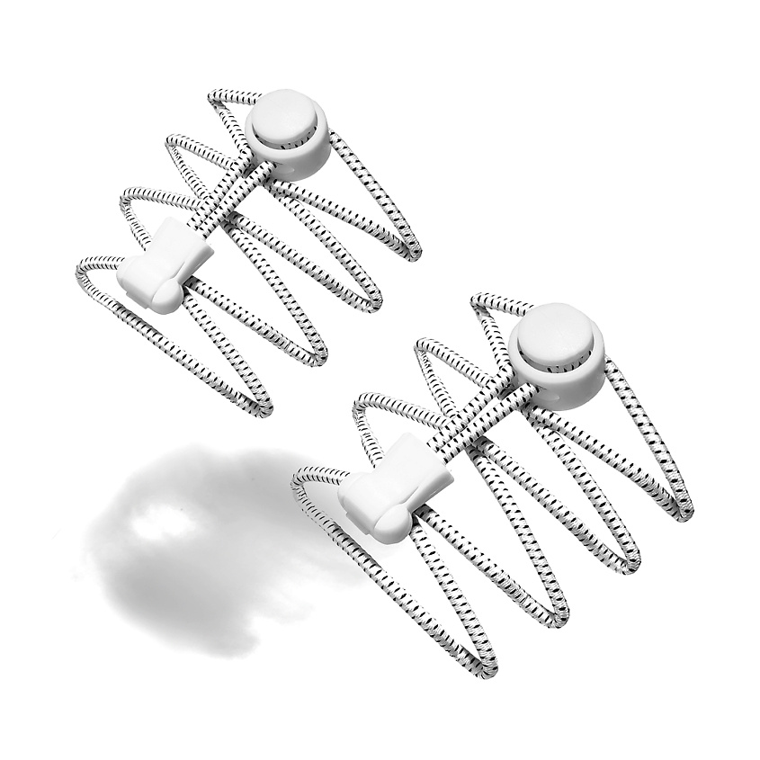 Изображение товара КРАСНАЯ ЖАРА Эластичные шнурки 100 см "Спортивный клуб", Белый, черный