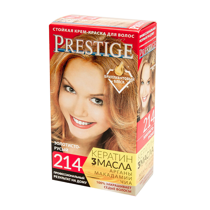 Изображение товара VIP`S PRESTIGE Стойкая крем-краска для волос Золотисто-русый 214 50 мл