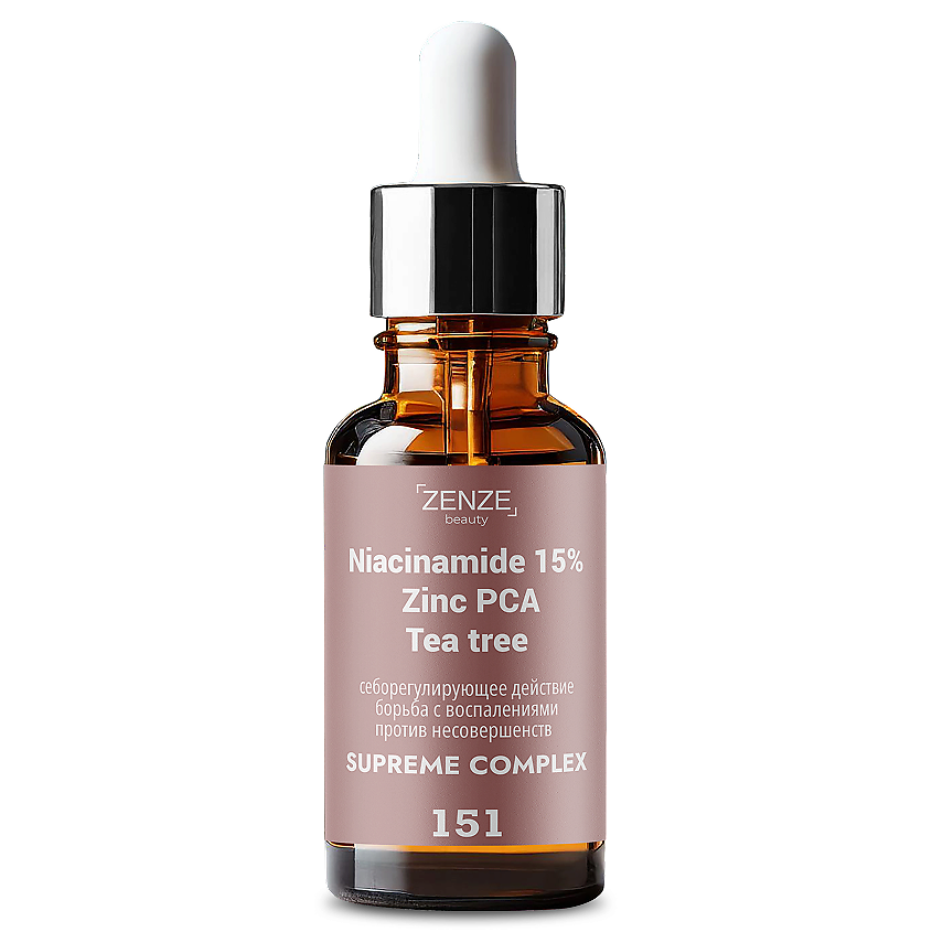 Изображение товара ZENZE Сыворотка с ниацинамидом цинком и чайным деревом для акне комедонов 30 мл