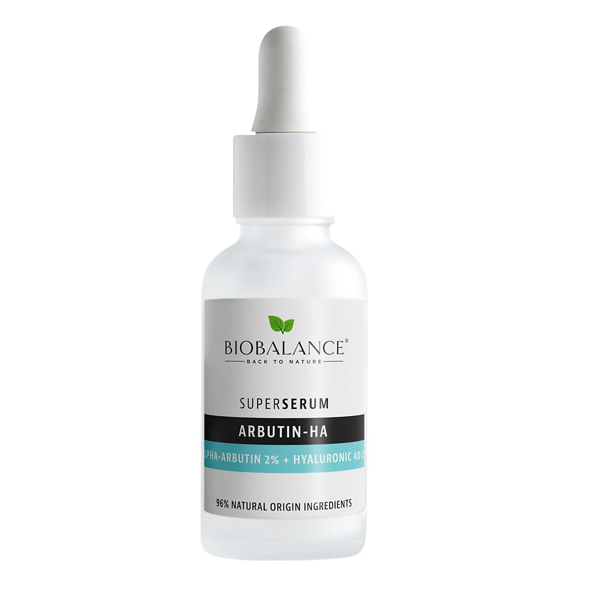 Изображение товара BIOBALANCE Сыворотка для лица SUPER SERUM ALPHA-ARBUTIN 2% + HYALURONIC 4D 2%, 1 шт.