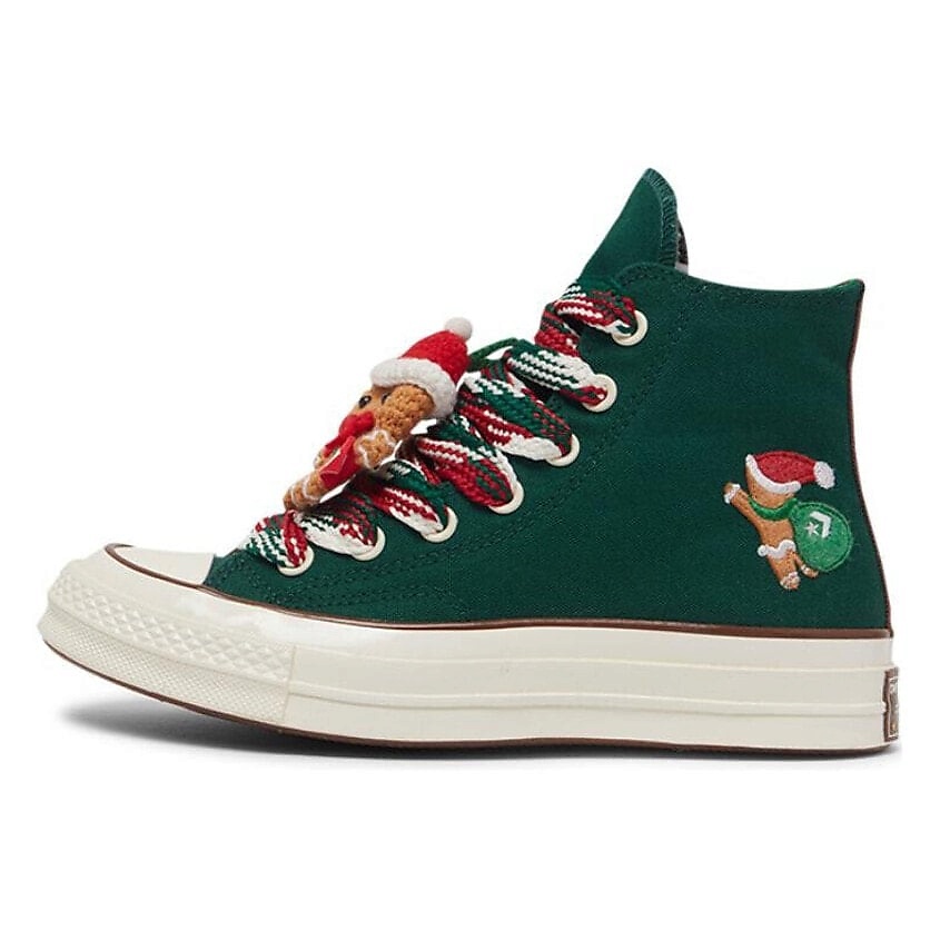 Изображение товара CONVERSE Кроссовки Chuck 70 Hi X Mas Gingerbread & Knit Sock Midnight Clover Womens, цвет: Мультиколор, размер: 42,5