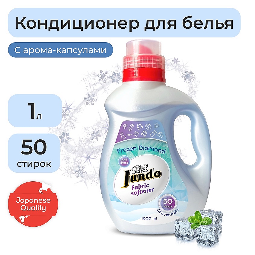 Изображение товара Кондиционер для белья JUNDO Premium Frozen Diamond 1000 мл - мягкость и свежесть