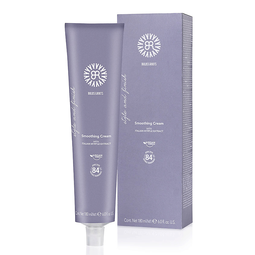 Изображение товара BULBS&ROOTS Крем для выпрямления волос легкой фиксации с экстрактом мирта, веган Smoothing Cream, 180 мл