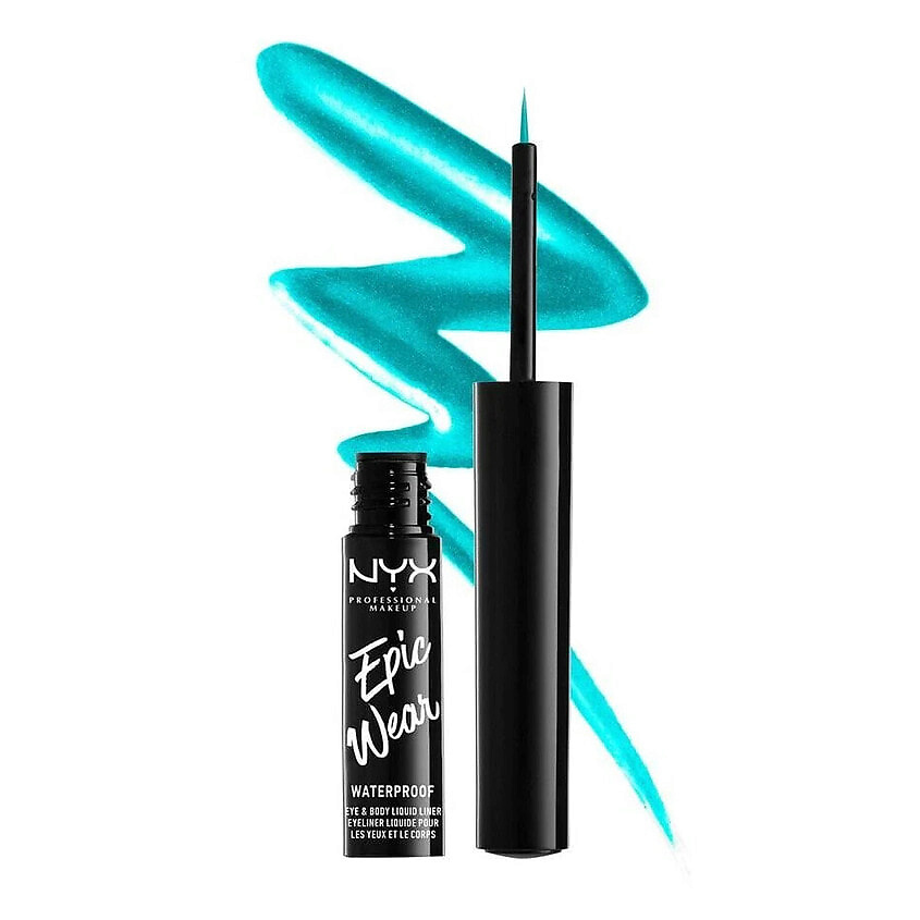 Изображение товара Водостойкая жидкая подводка NYX Epic Wear Teal Metal для глаз и тела