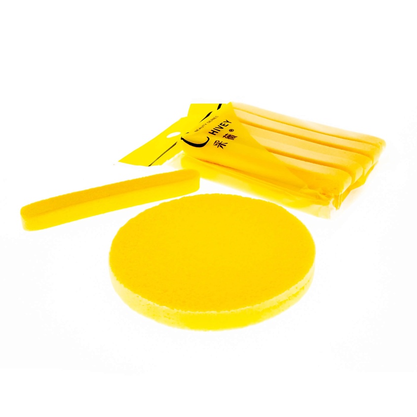 Изображение товара Спонж для умывания серии CHIVEY желтый 12 шт биоразлагаемый натуральный целлюлоза