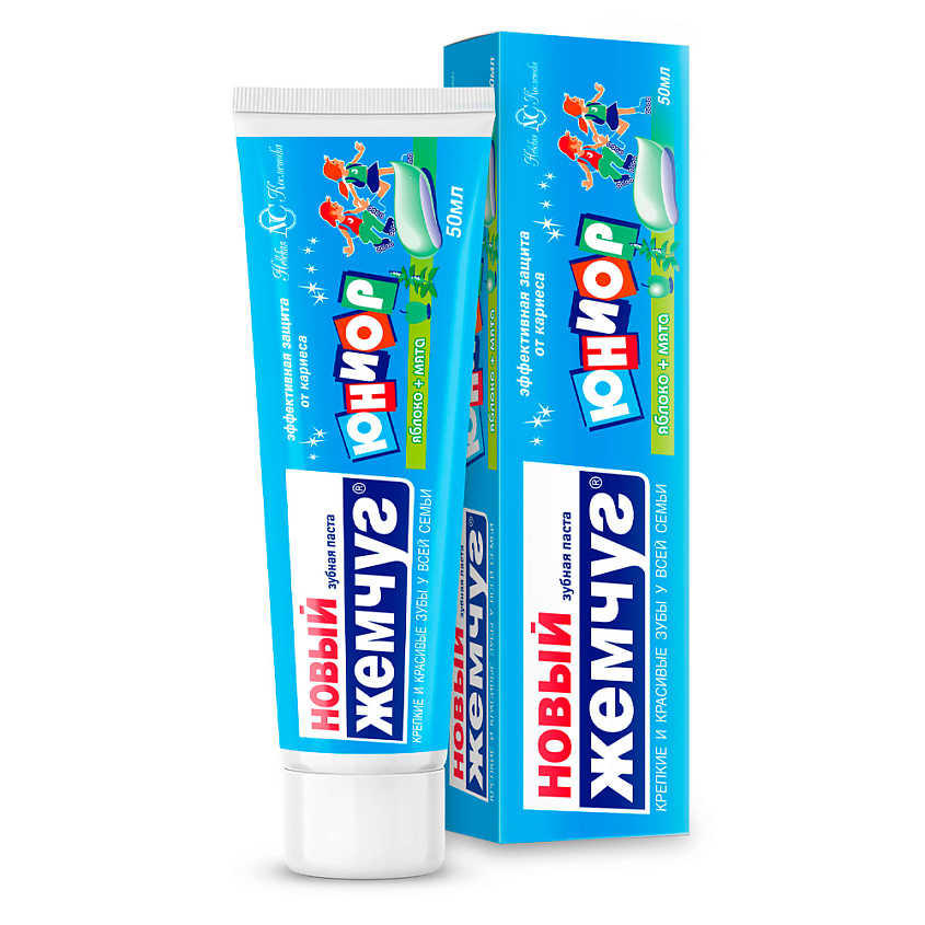 Изображение товара Зубная паста Новый жемчуг со вкусом яблока и мяты 50 мл для детей 7-14 лет