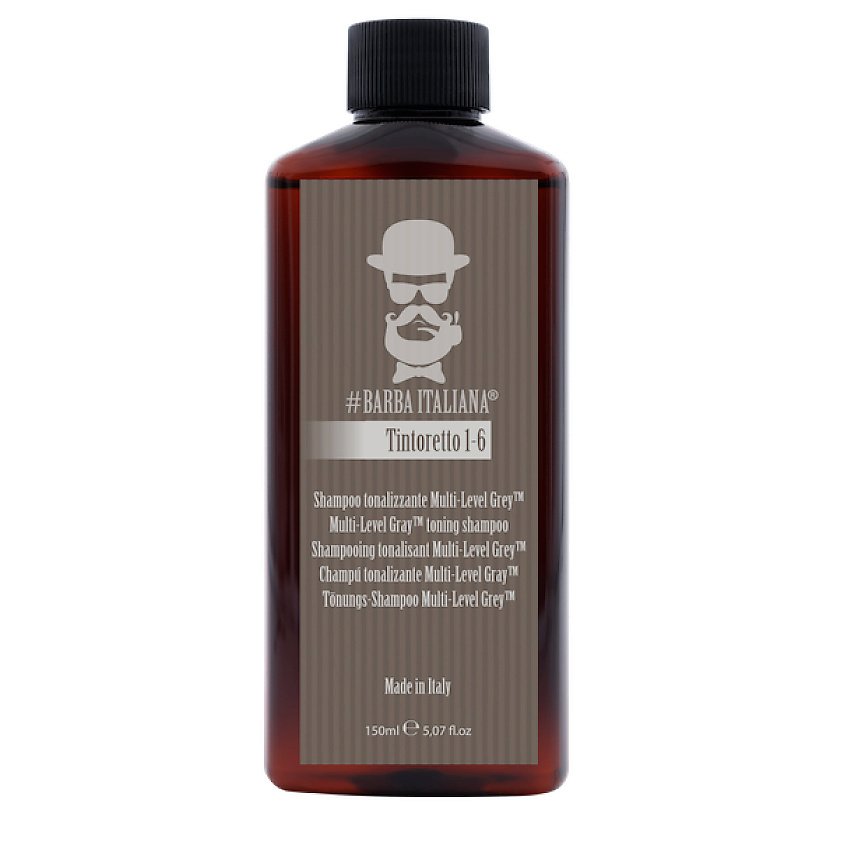 Изображение товара BARBA ITALIANA Шампунь для седых волос тонирующий Tintoretto 1-6, Оттенок 1-6, 150 мл