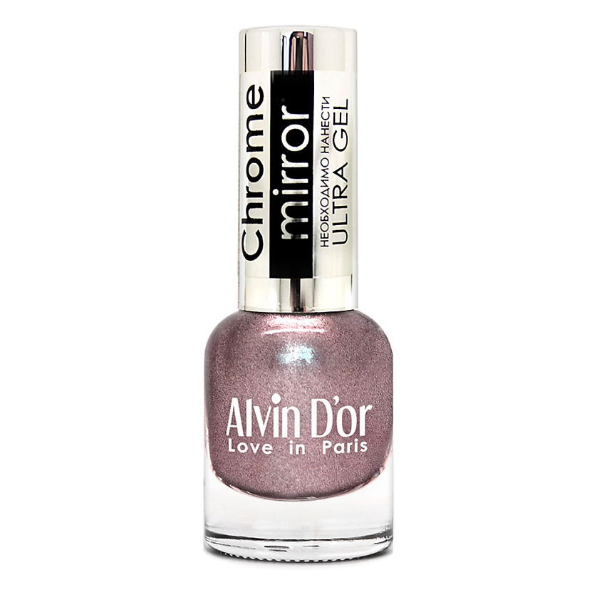 Изображение товара ALVIN D'OR Лак для ногтей CHROME MIRROR 01 зеркальное серебро для эффектного маникюра