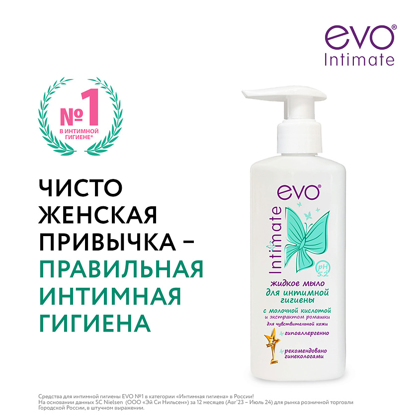 Изображение товара Жидкое мыло для интимной гигиены для чувствительной кожи pH 5,2 200 мл EVO LABORATOIRES
