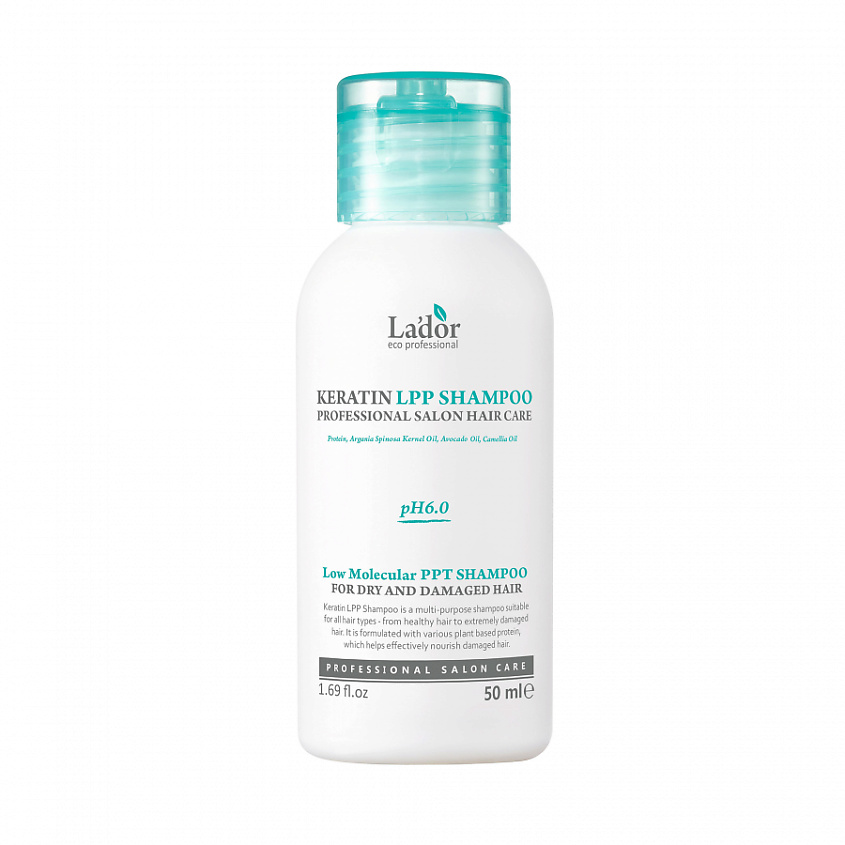 Изображение товара LADOR Шампунь для волос бессульфатный кератиновый Keratin LPP Shampoo, 50 мл