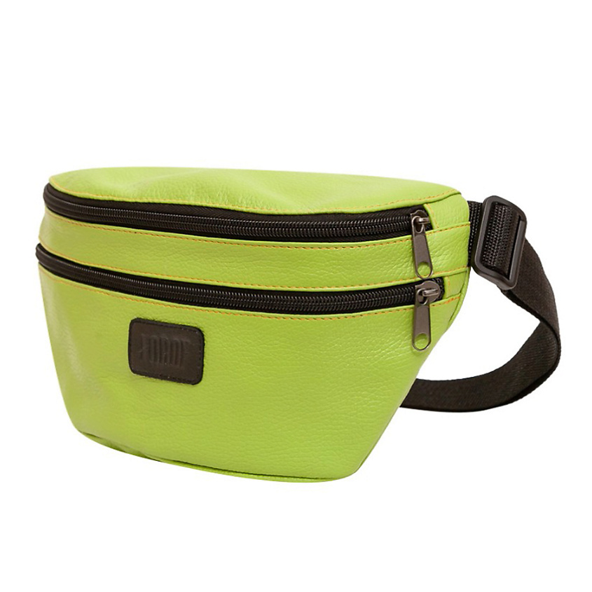 Изображение товара Кожаная поясная сумка Forof барсетка зеленая для взрослого унисекс