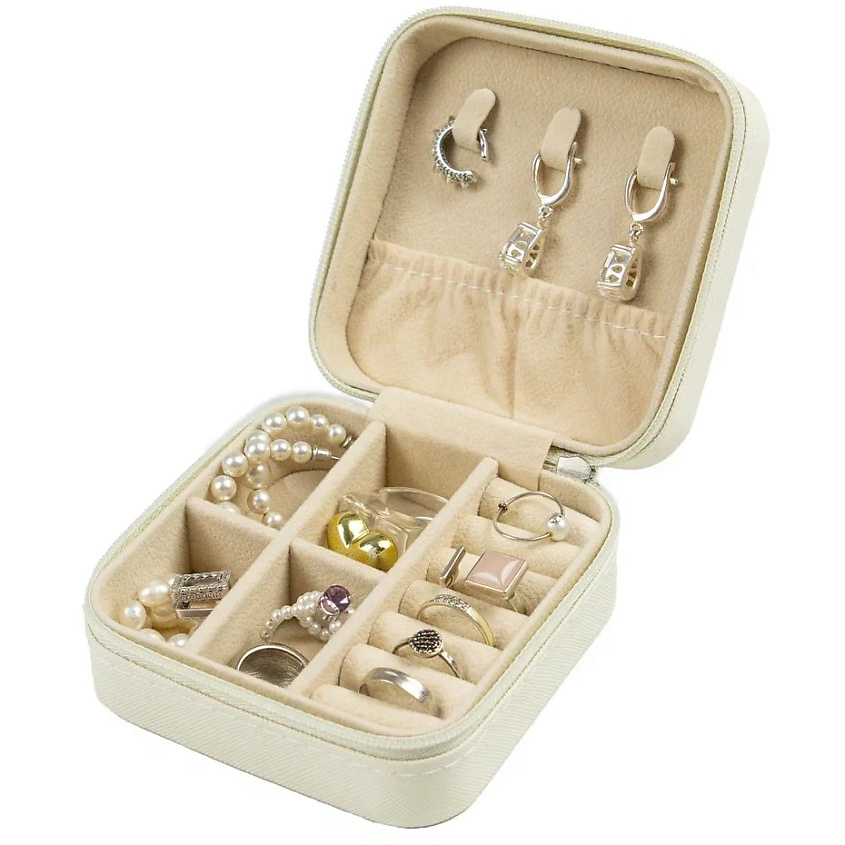 Изображение товара Органайзер для украшений SMART IMAGE мини белый с замком и отделениями